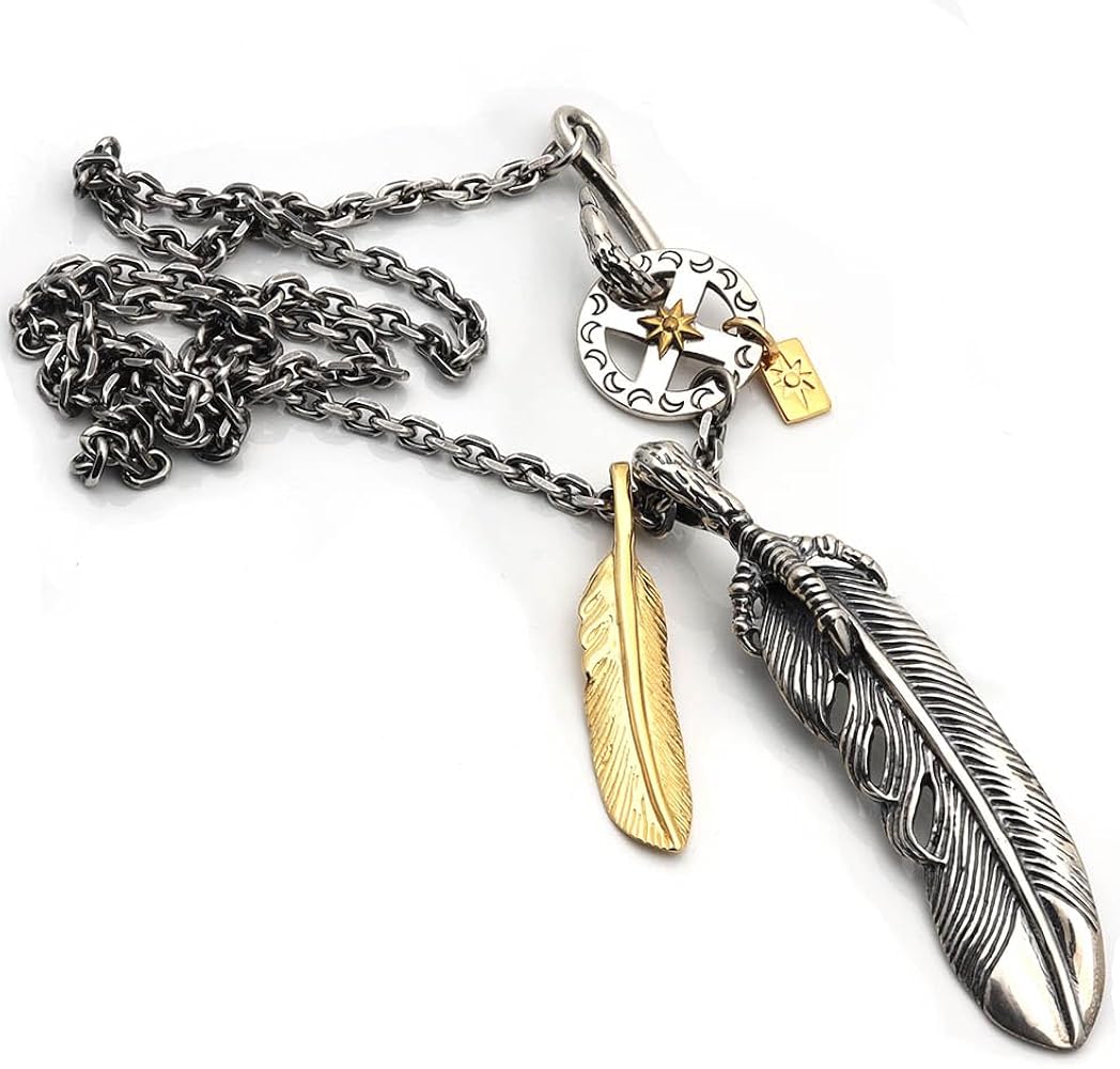 SILVER KYASYA フェザーネックレス Amazon | [silver KYASYA]シルバー925 フェザーネックレス メンズ